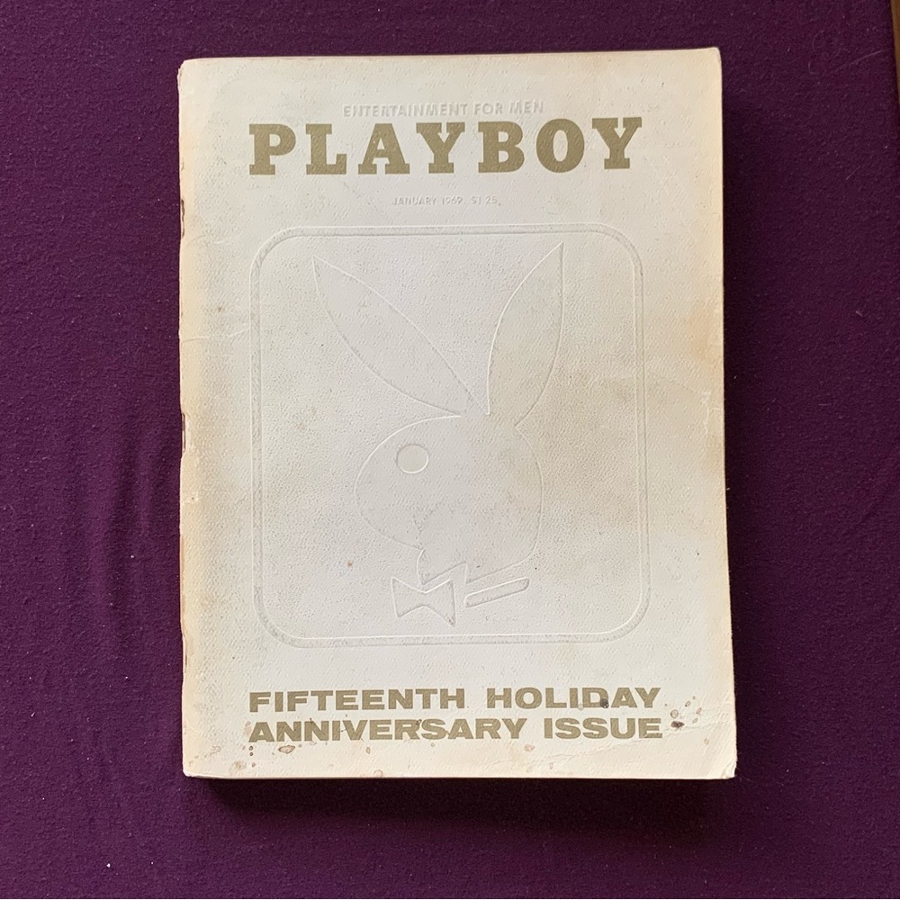 Rare Vintage 1969 January Playboy Magazine 15th Anniversary